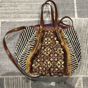 Anthropologie Bohemian Multicolor Beaded Bag